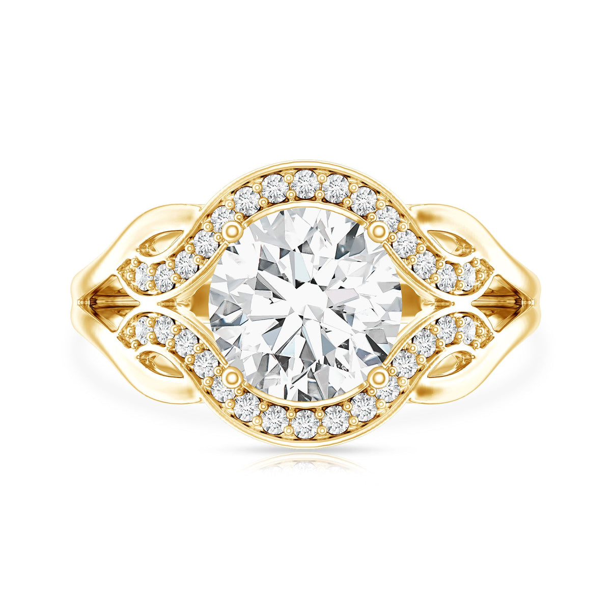 2 Carat Lab Grown Diamond Art Deco Engagement Ring