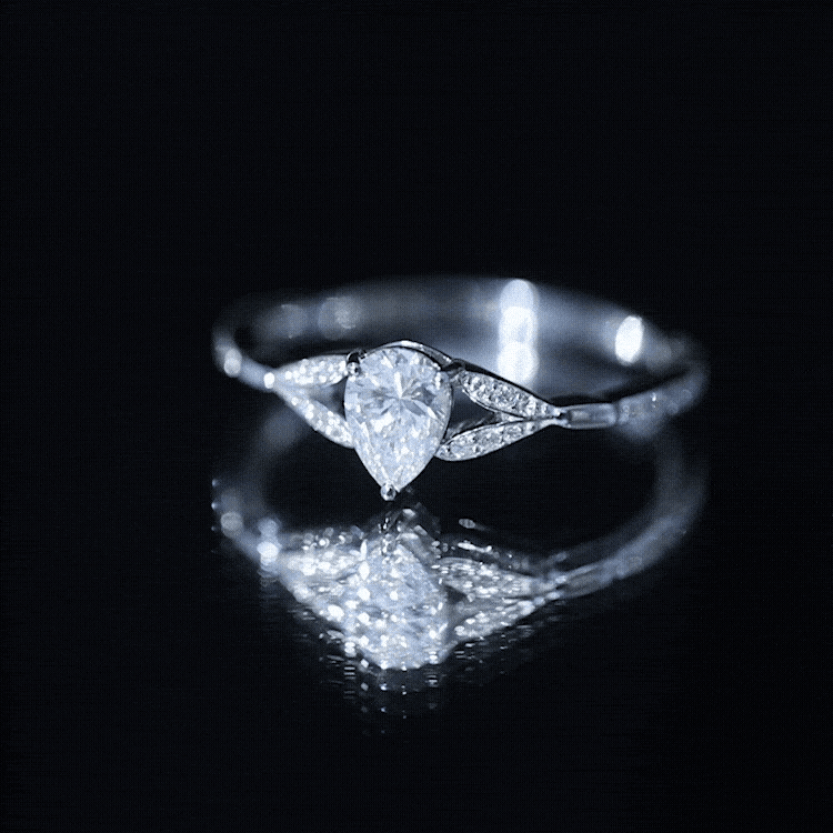 Lab Grown Diamond Teardrop Split Shank Engagement Ring
