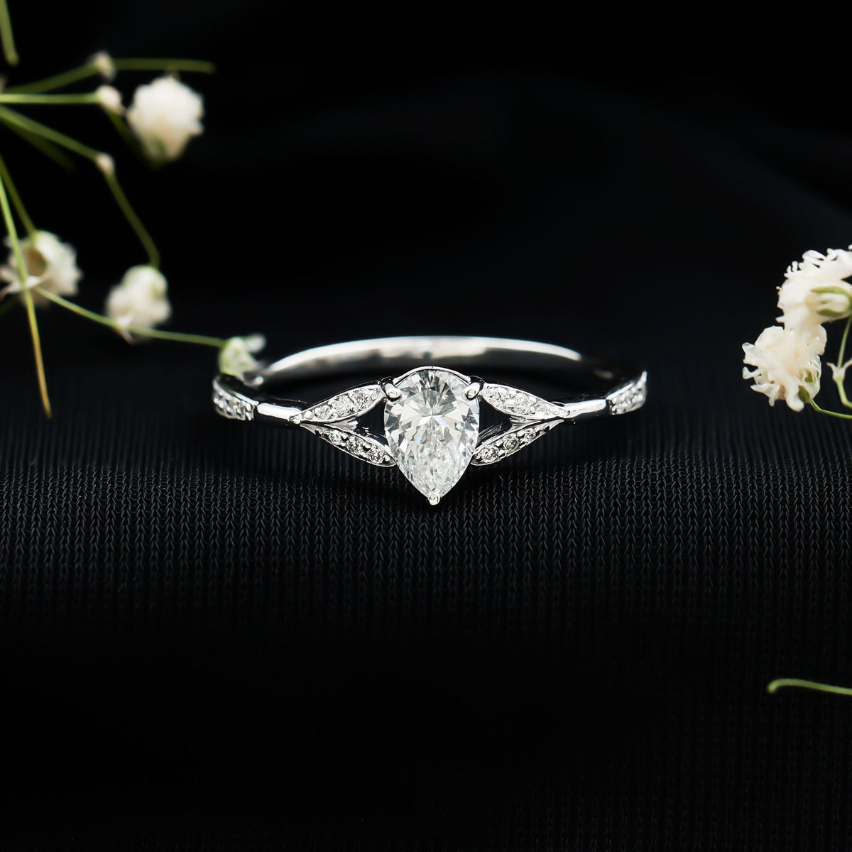 Lab Grown Diamond Teardrop Split Shank Engagement Ring
