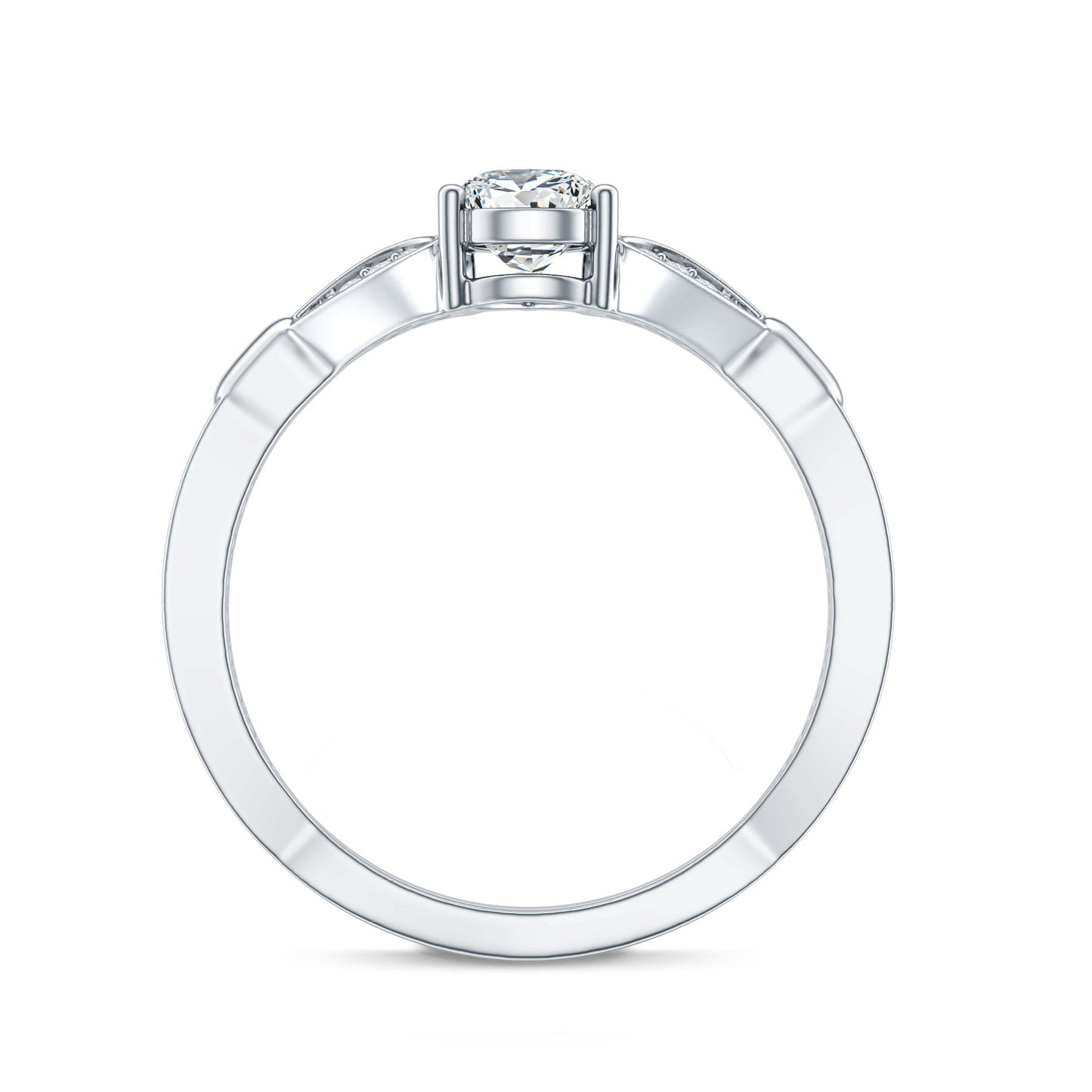 Lab Grown Diamond Teardrop Split Shank Engagement Ring