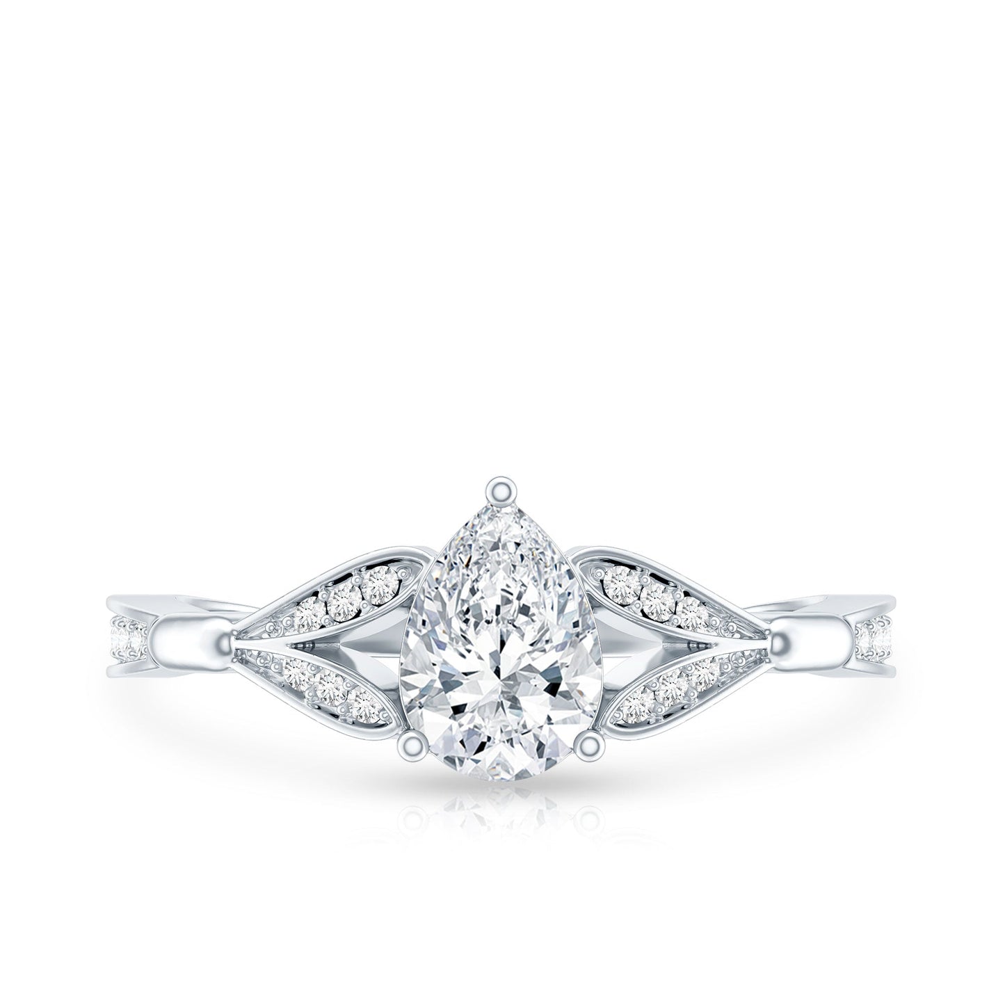 Lab Grown Diamond Teardrop Split Shank Engagement Ring