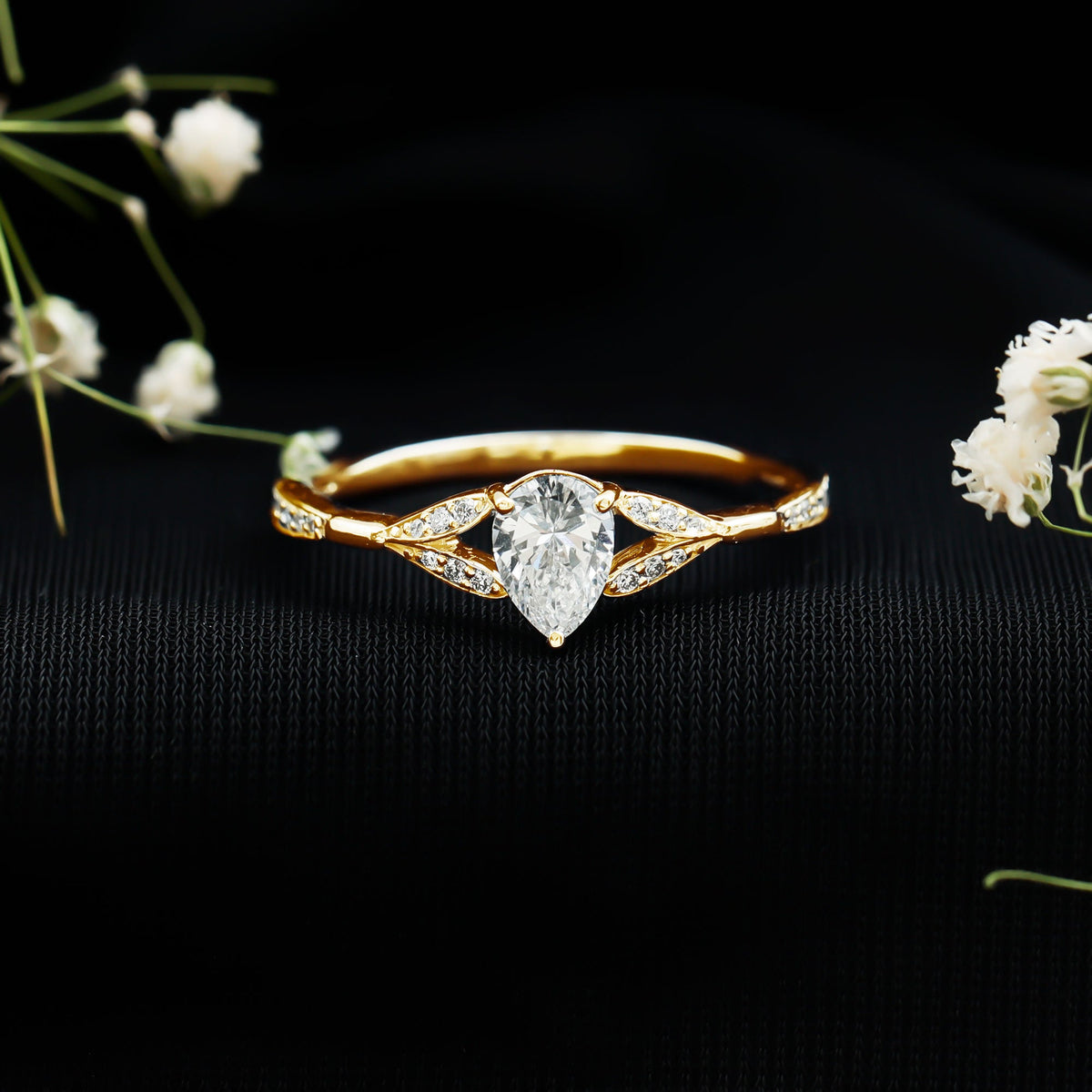 Lab Grown Diamond Teardrop Split Shank Engagement Ring