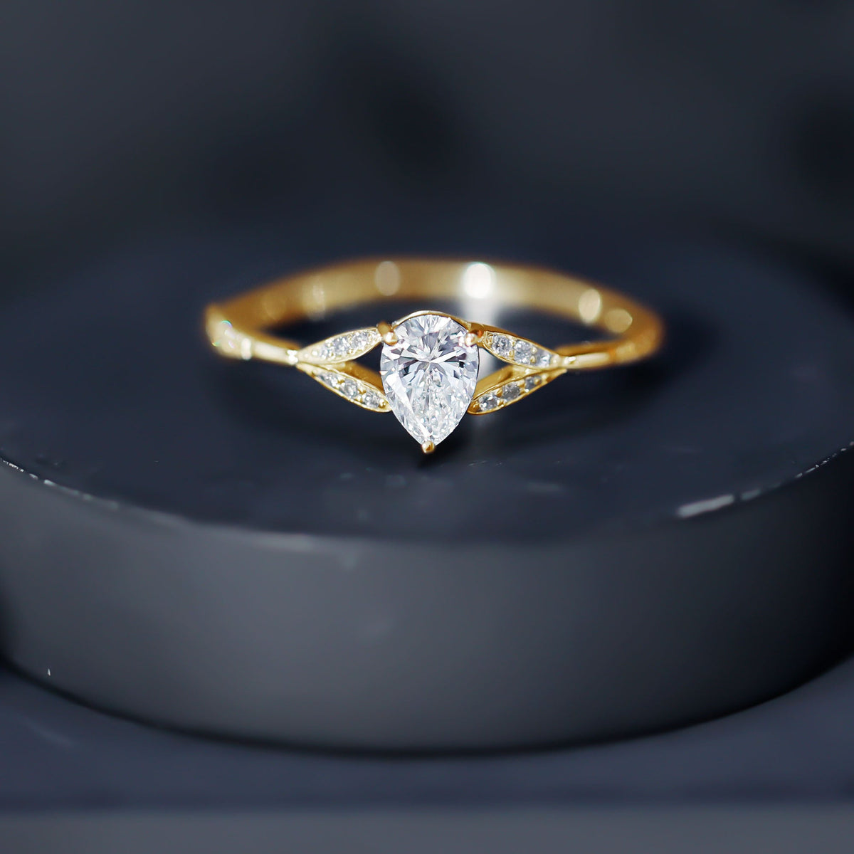Lab Grown Diamond Teardrop Split Shank Engagement Ring