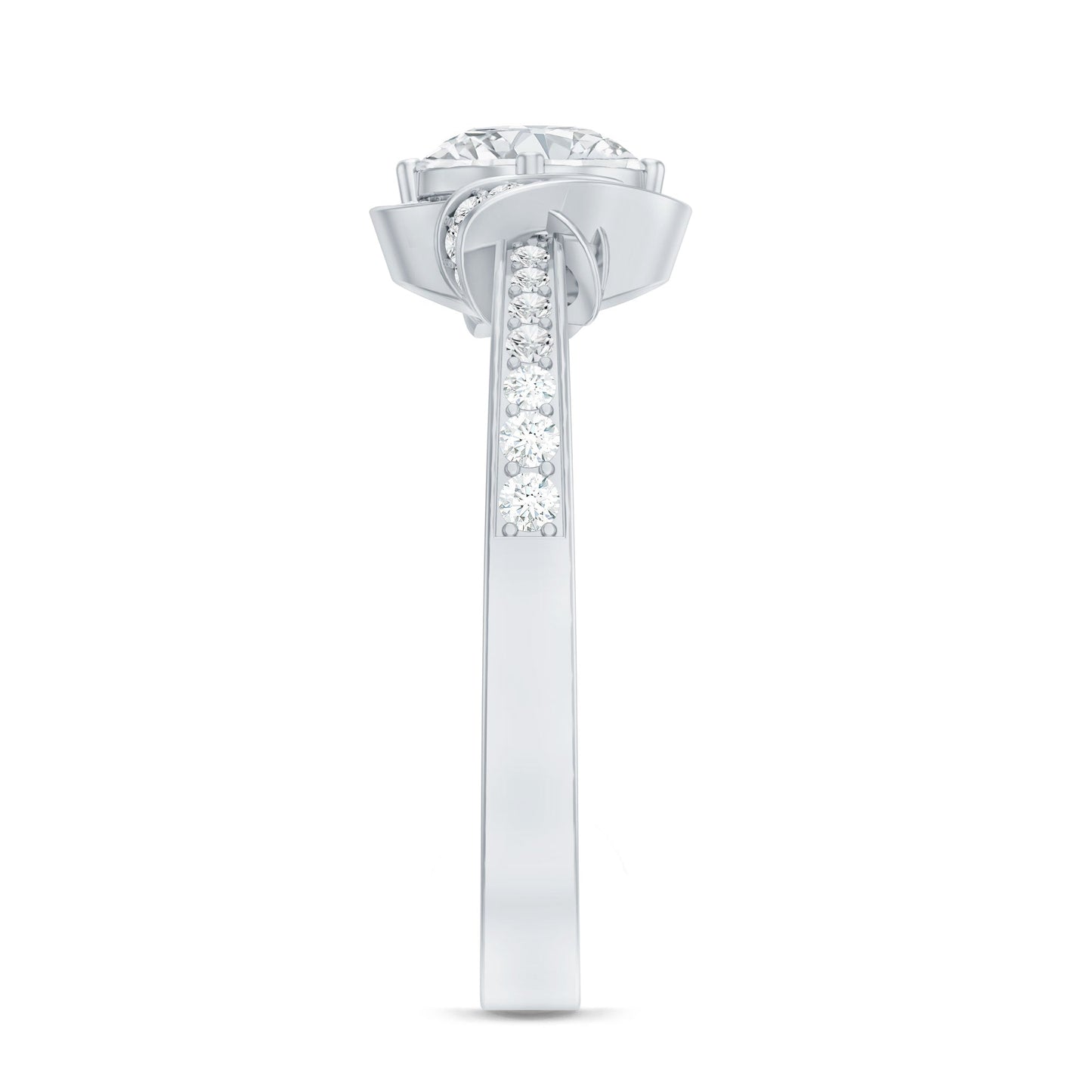 0.9 Carat Lab Grown Diamond Designer Halo Engagement Ring
