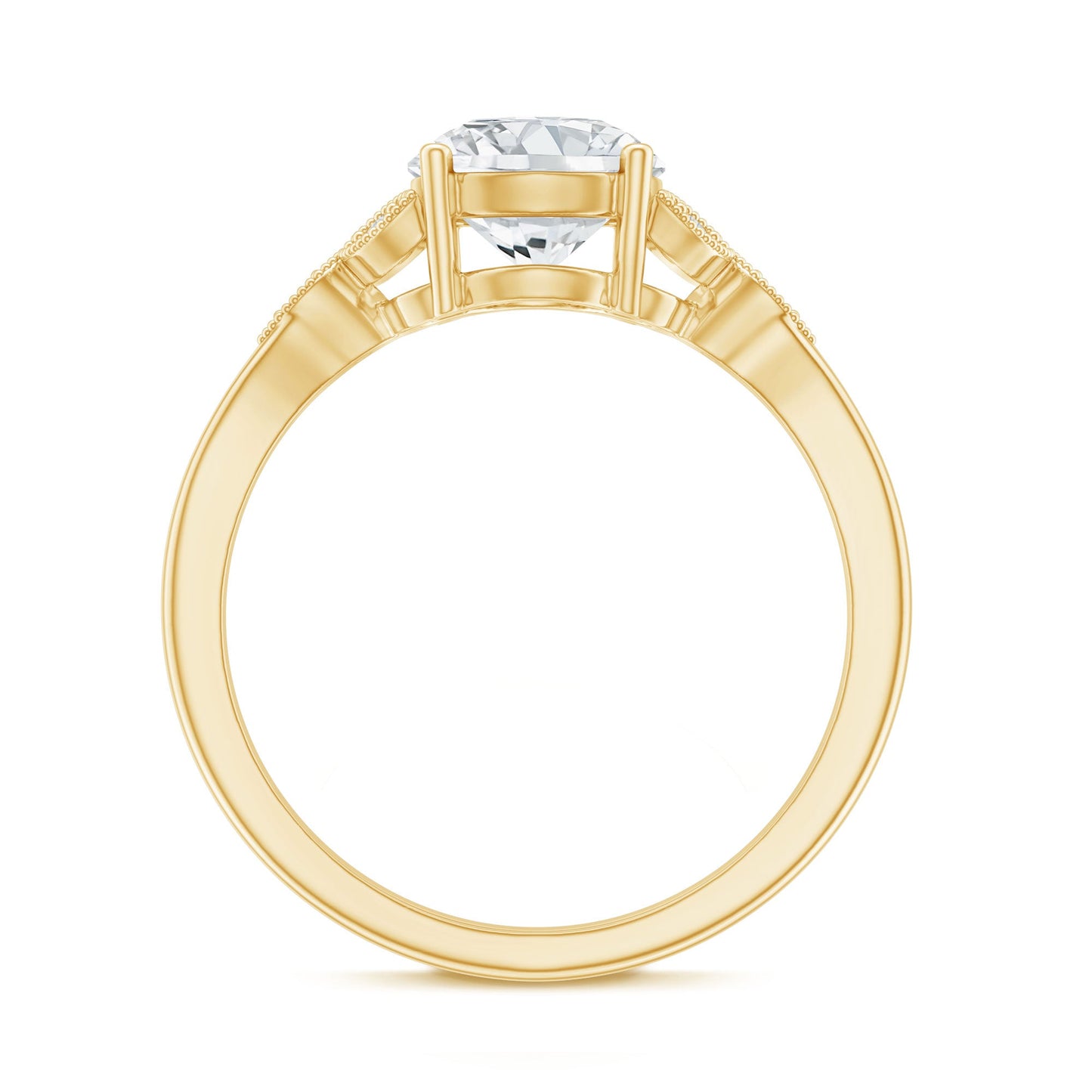2 Carat Round Lab Grown Diamond Unique Engagement Ring