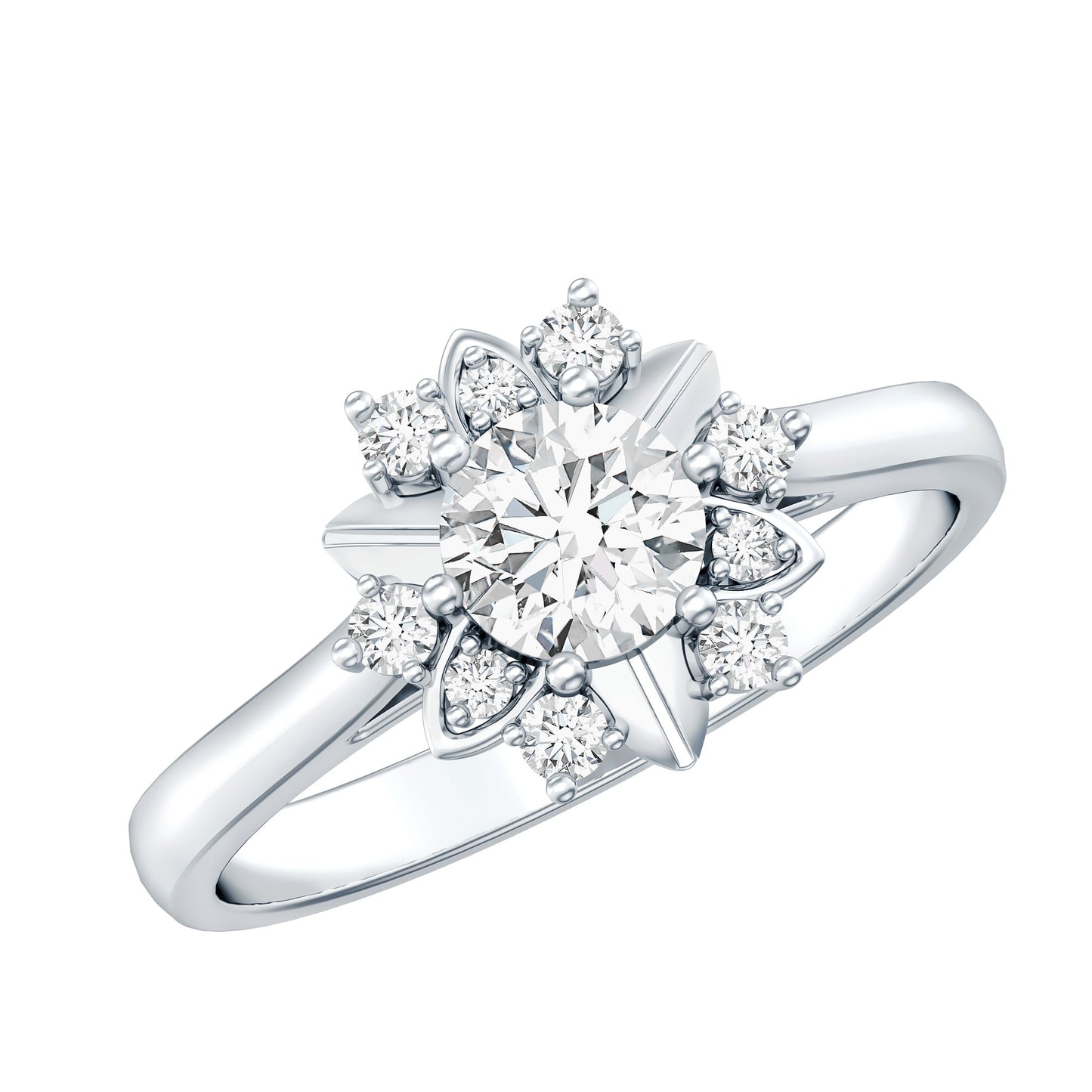 Certified Lab Grown Diamond Nature Engagement Ring