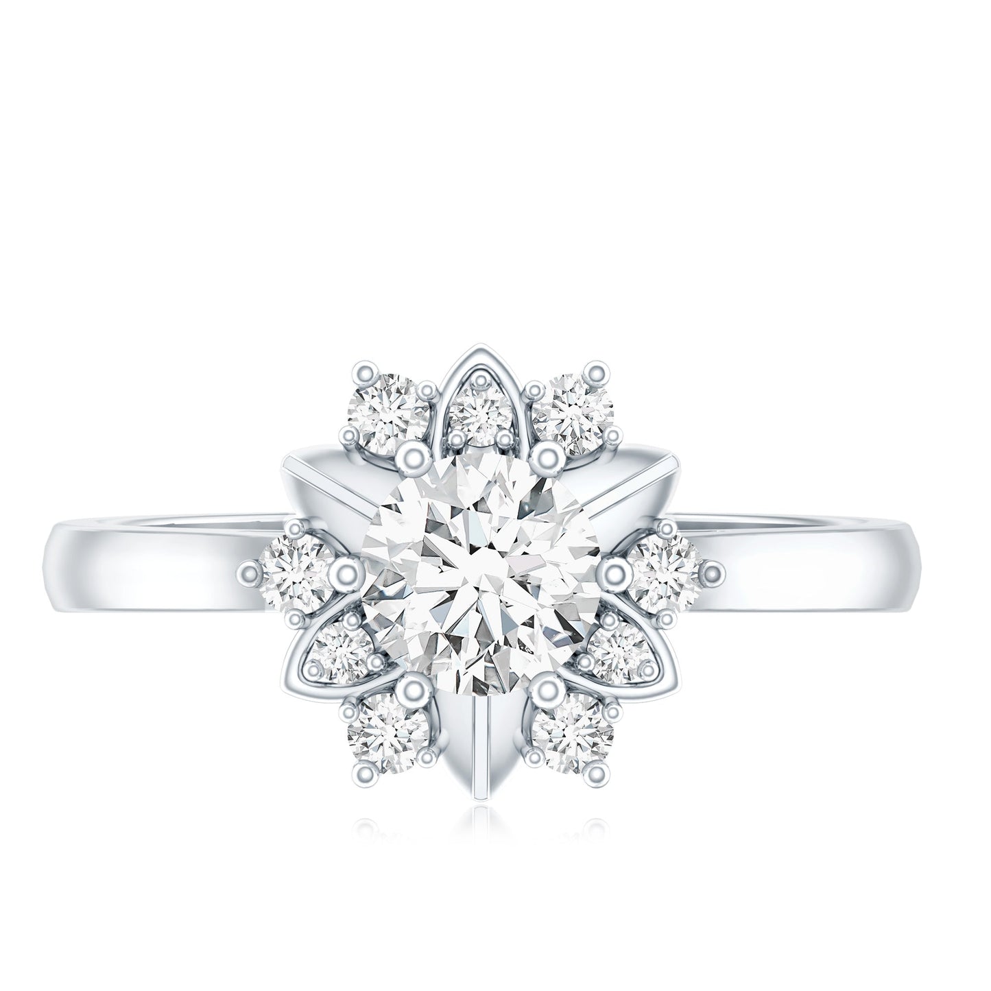 Certified Lab Grown Diamond Nature Engagement Ring