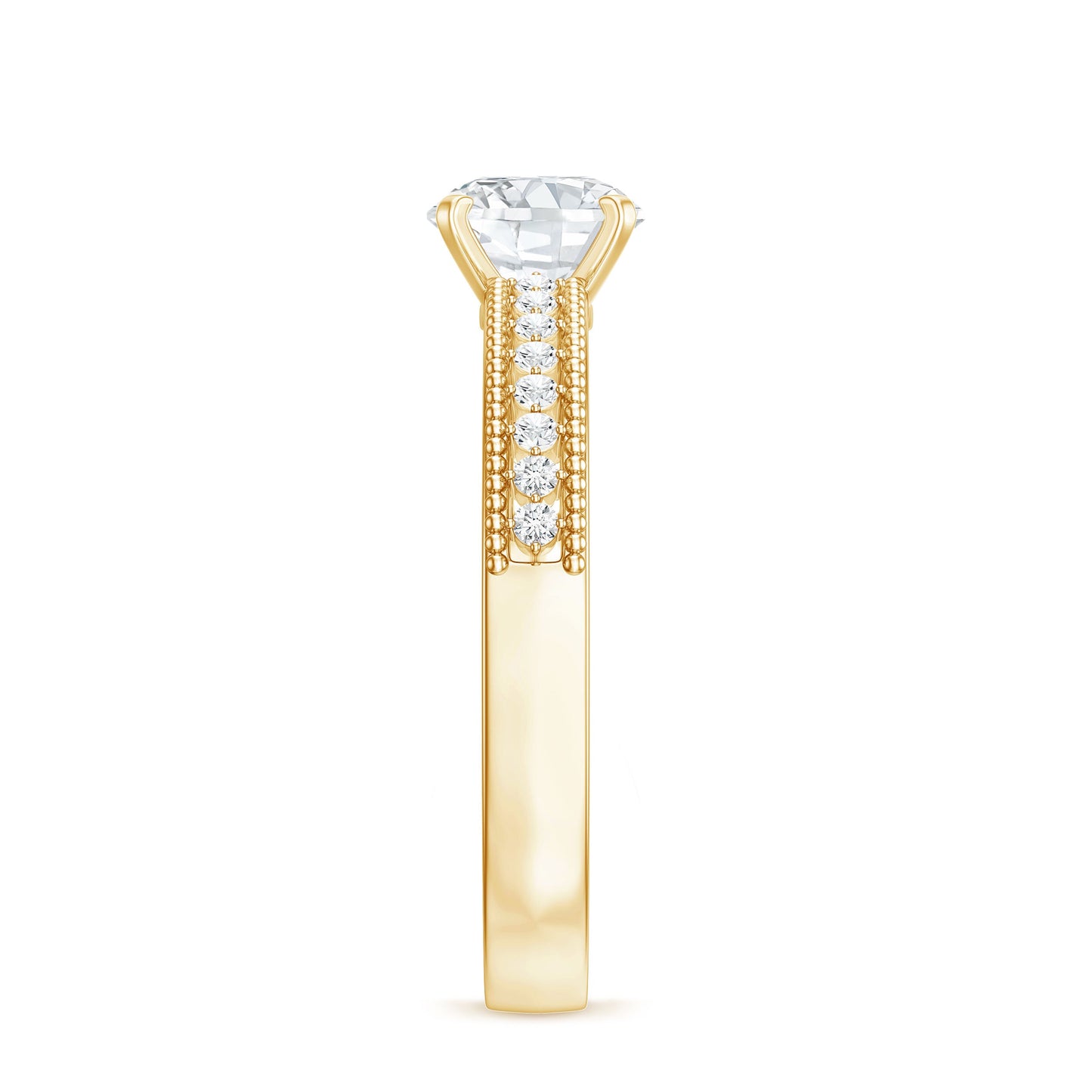 Certified Lab Grown 0.9 Carat Diamond Engagement Ring with Side Stones