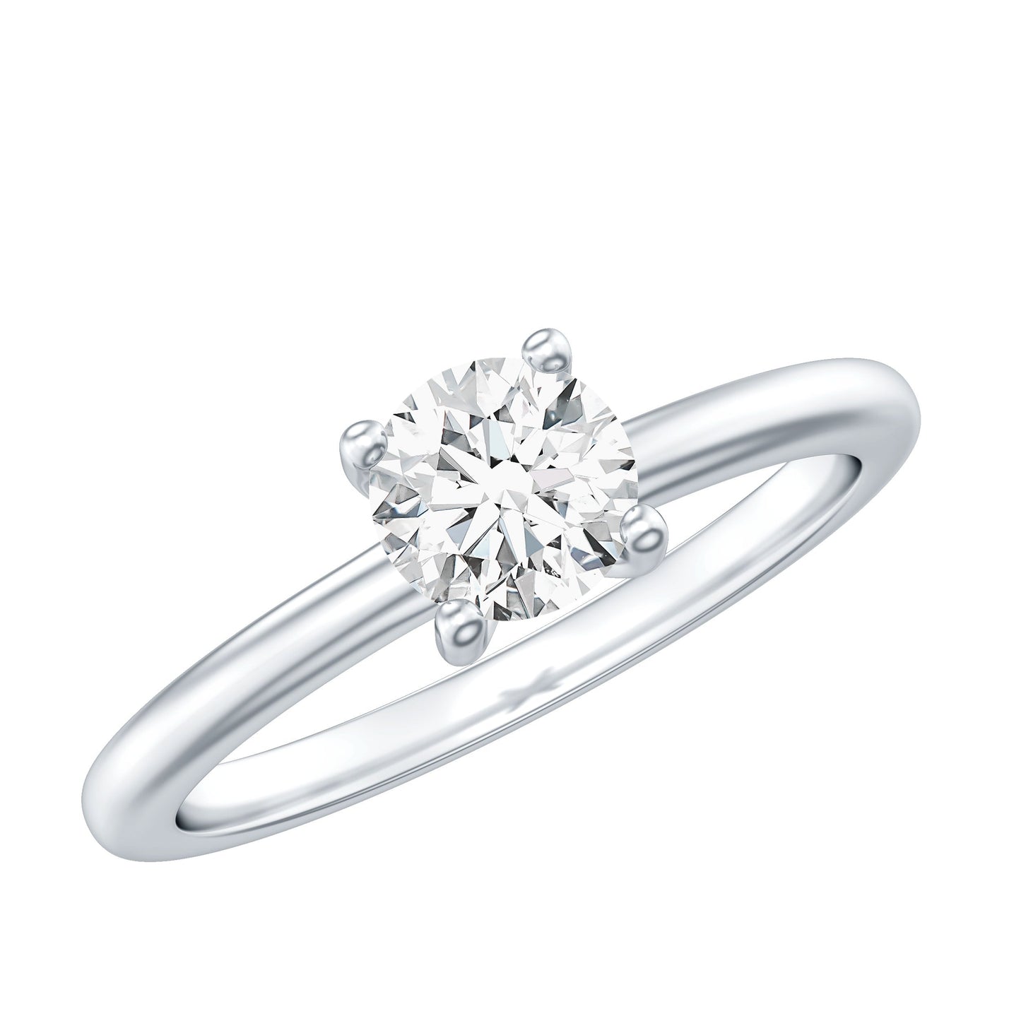0.9 Carat Certified Lab Grown Diamond Round Cut Engagement Ring