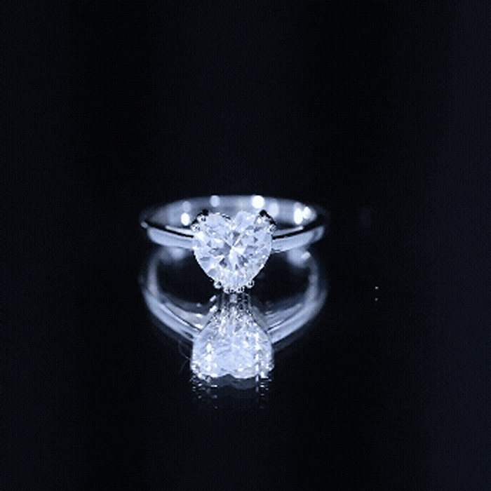 Certified Lab Grown Diamond Heart Engagement Ring 2 Carat