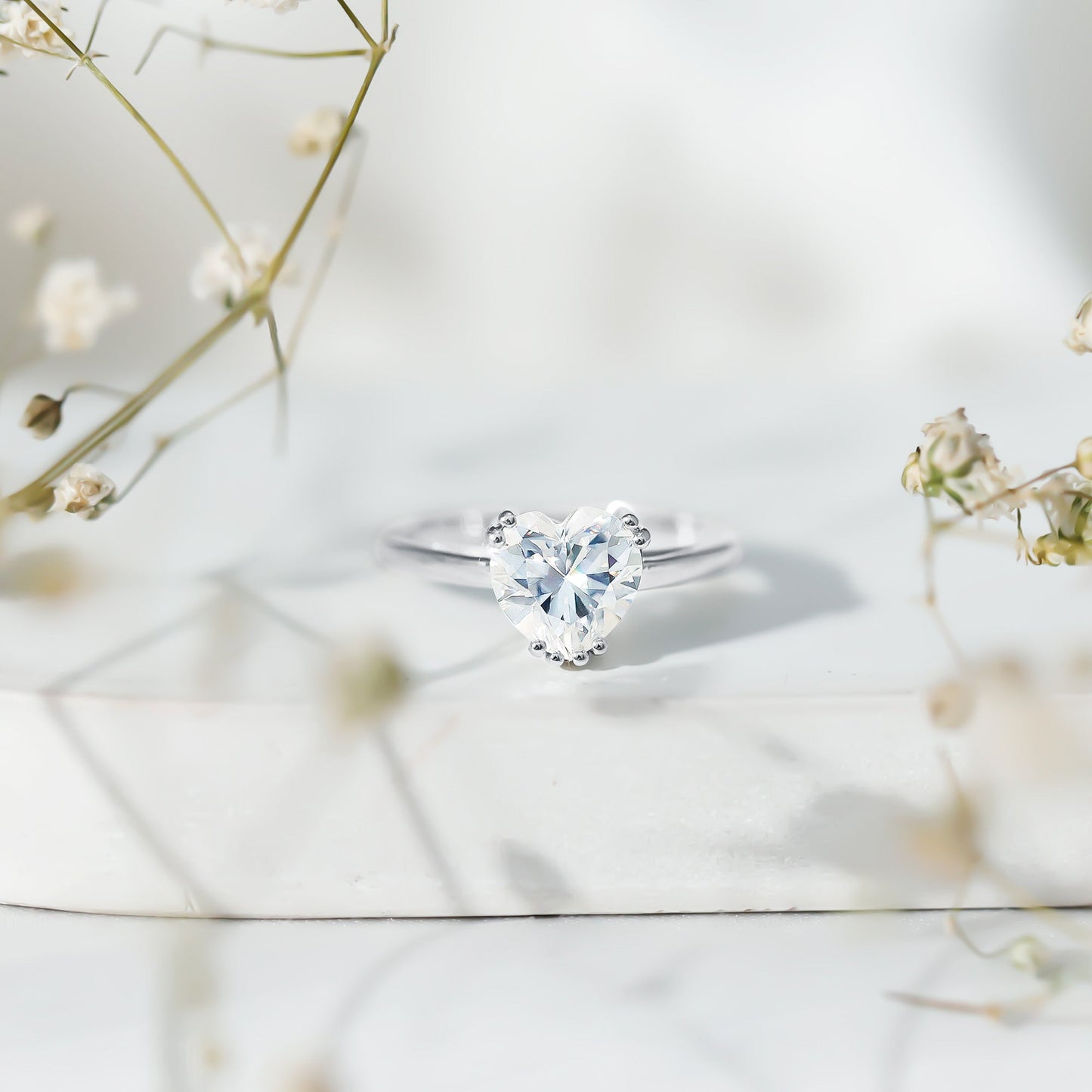 Certified Lab Grown Diamond Heart Engagement Ring 2 Carat