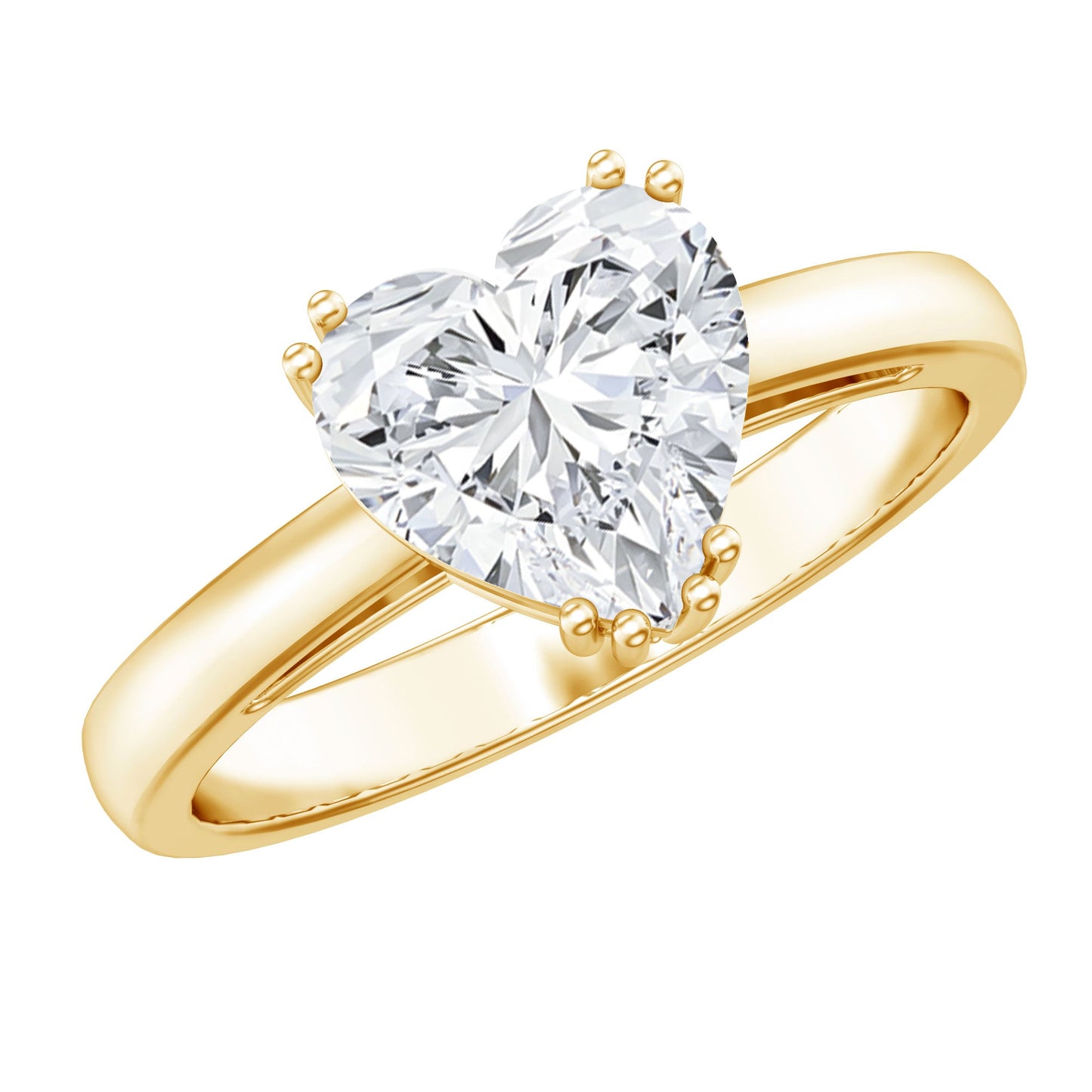 Certified Lab Grown Diamond Heart Engagement Ring 2 Carat