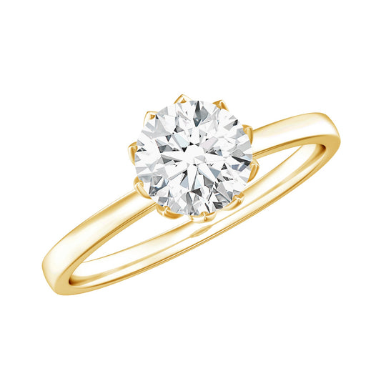 0.9 Carat Lab Grown Diamond Round Cut Engagement Ring