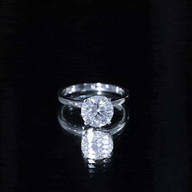 Certified 2 Carat Round Lab Grown Diamond Solitaire Engagement Ring