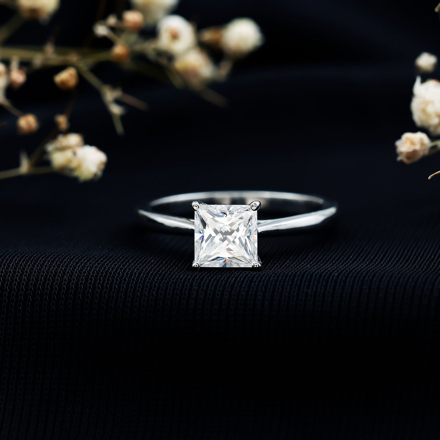 1.2 Carat Princess Cut Lab Grown Diamond Solitaire Engagement Ring For Women