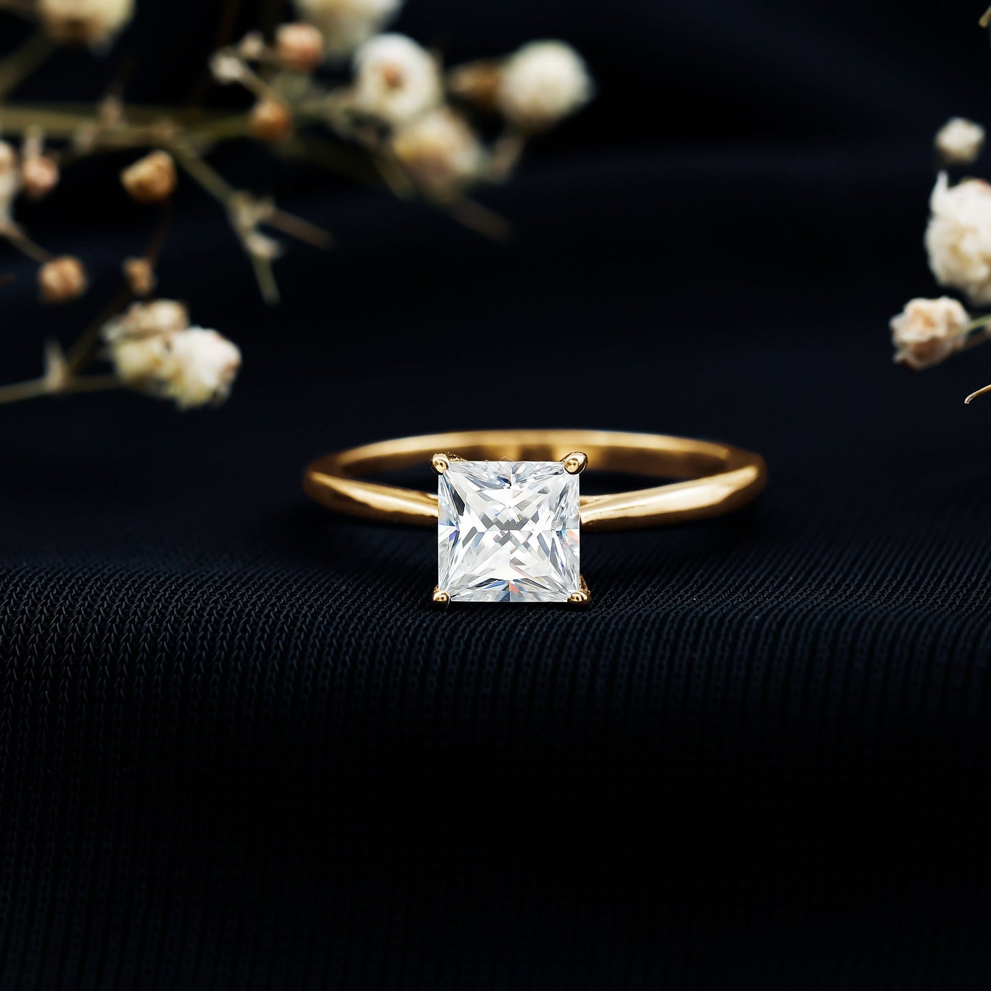1.2 Carat Princess Cut Lab Grown Diamond Solitaire Engagement Ring For Women