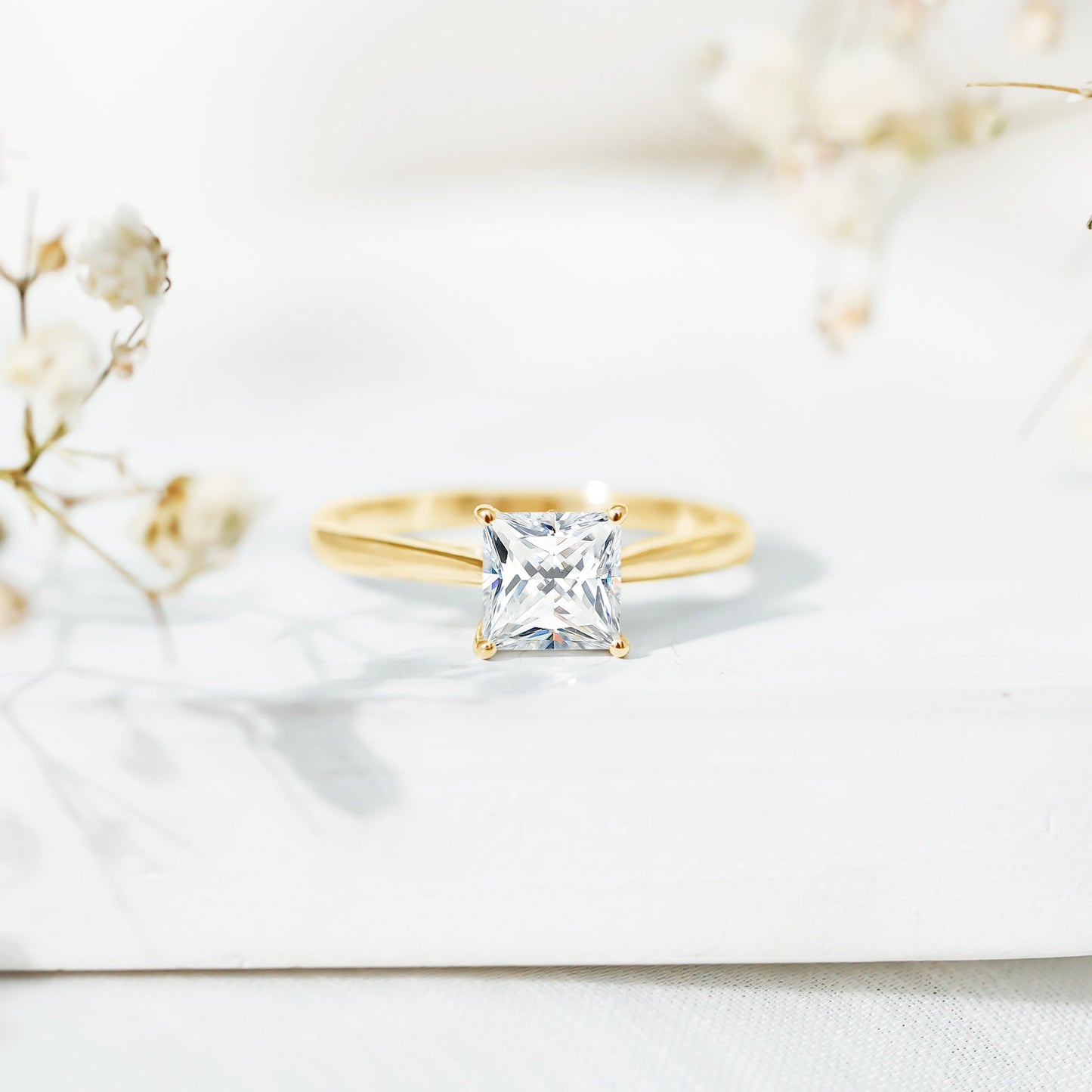 1.2 Carat Princess Cut Lab Grown Diamond Solitaire Engagement Ring For Women