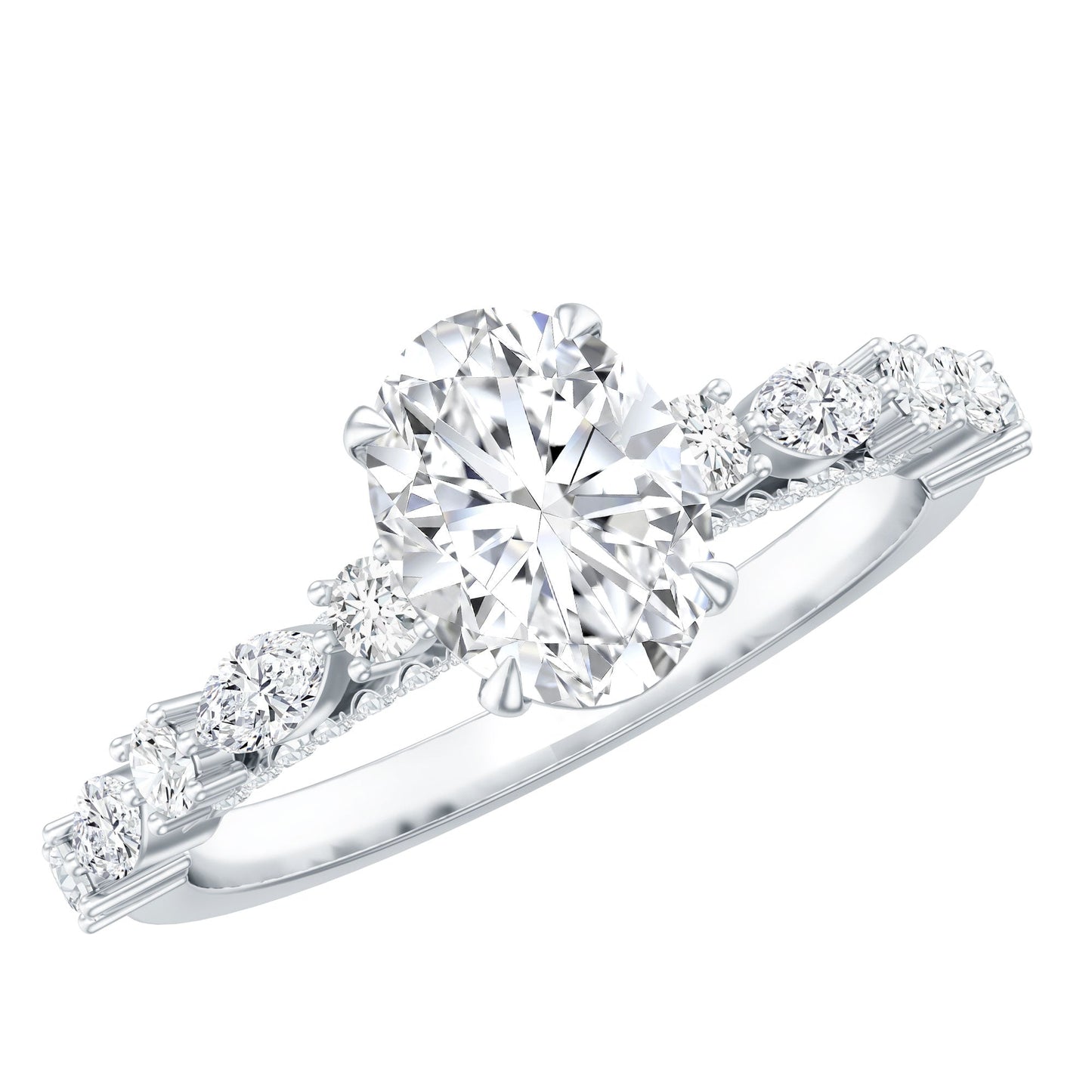 1.29 Carat Oval Cut Lab Diamond Solitaire Engagement Ring