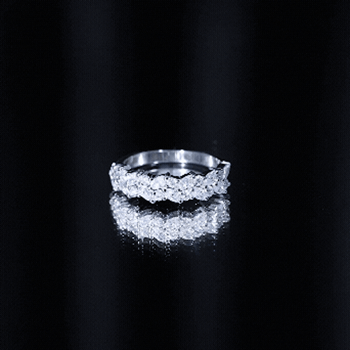 Certified Lab Grown Diamond Cluster Half Eternity Band for Women