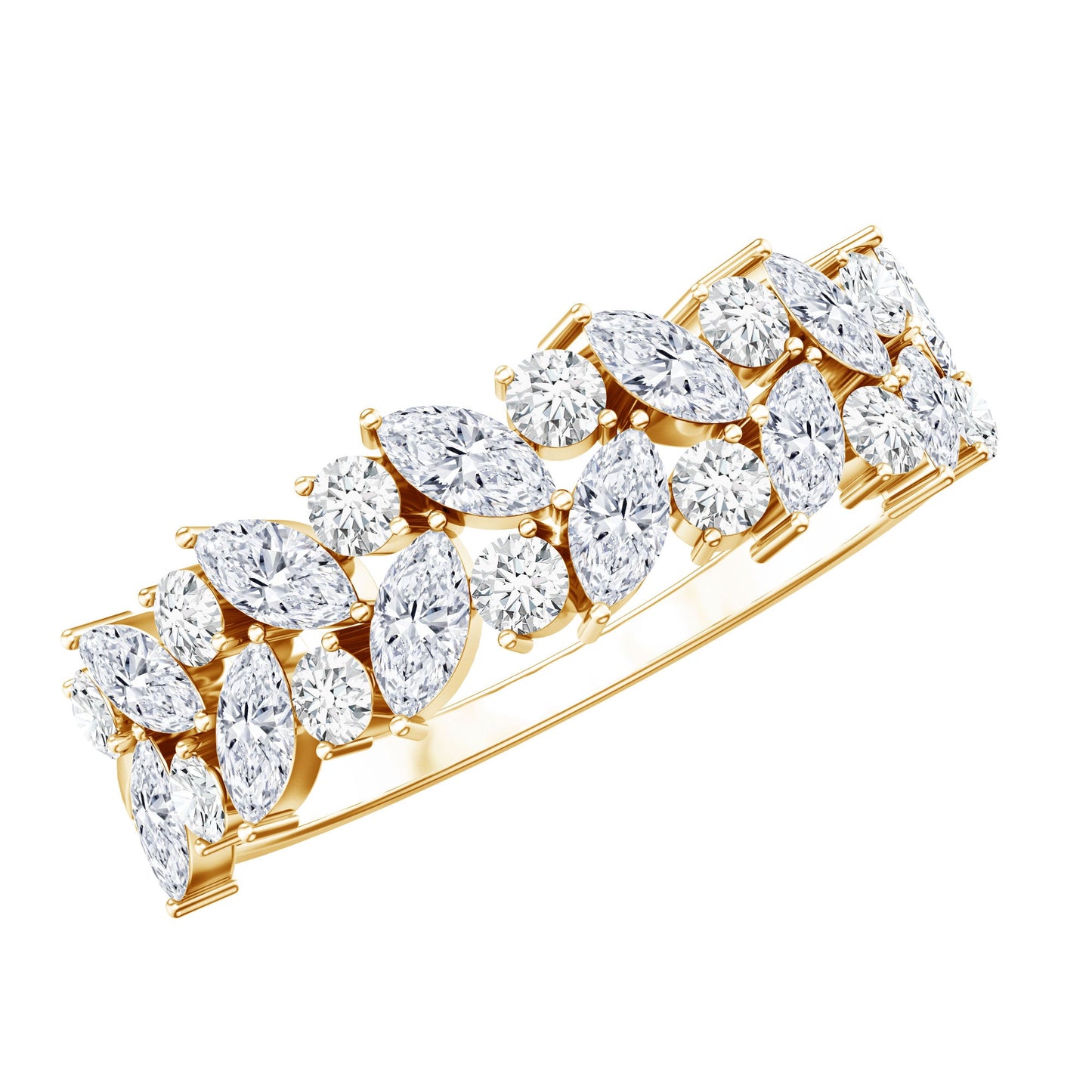 Certified Lab Grown Diamond Cluster Half Eternity Band for Women