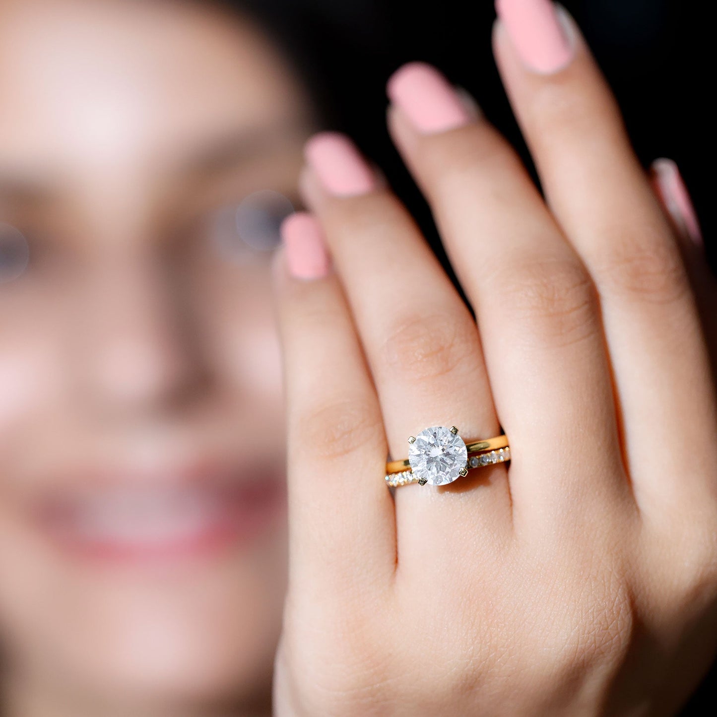 Certified 2 Carat Lab Grown Diamond Solitaire Wedding Ring Set