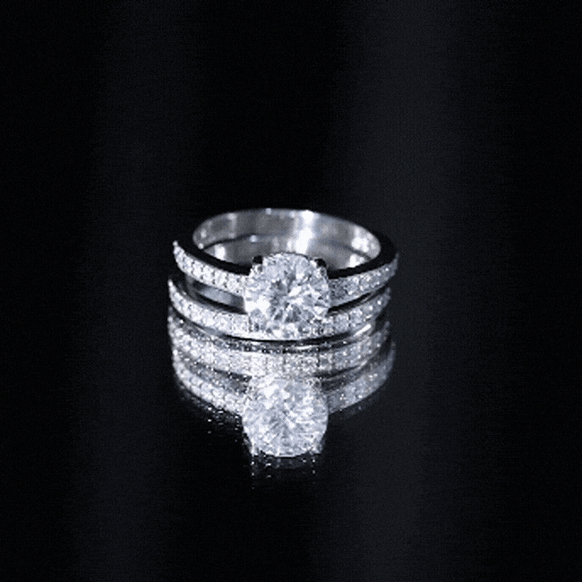 Certified 2 Carat Lab Grown Diamond Engagement Ring With Wedding Band