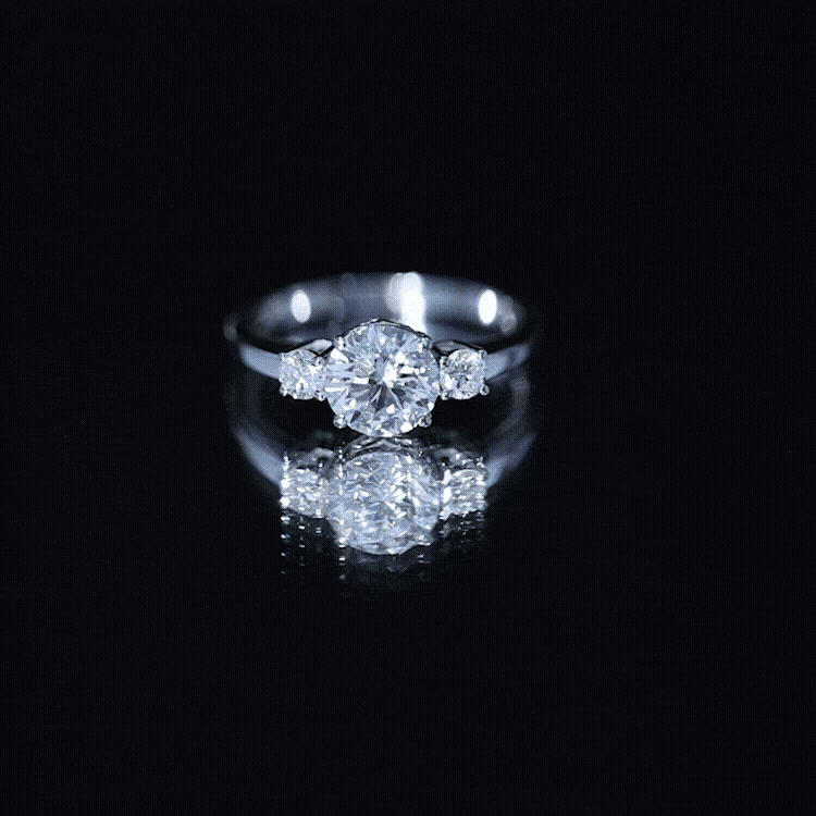 1.2 Carat Lab Grown Diamond 3 Stone Engagement Ring for Women