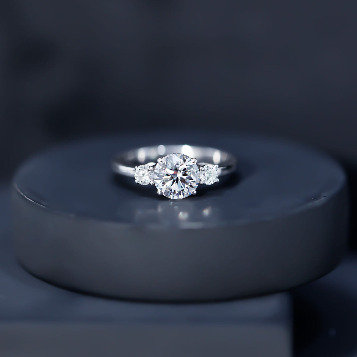 1.2 Carat Lab Grown Diamond 3 Stone Engagement Ring for Women