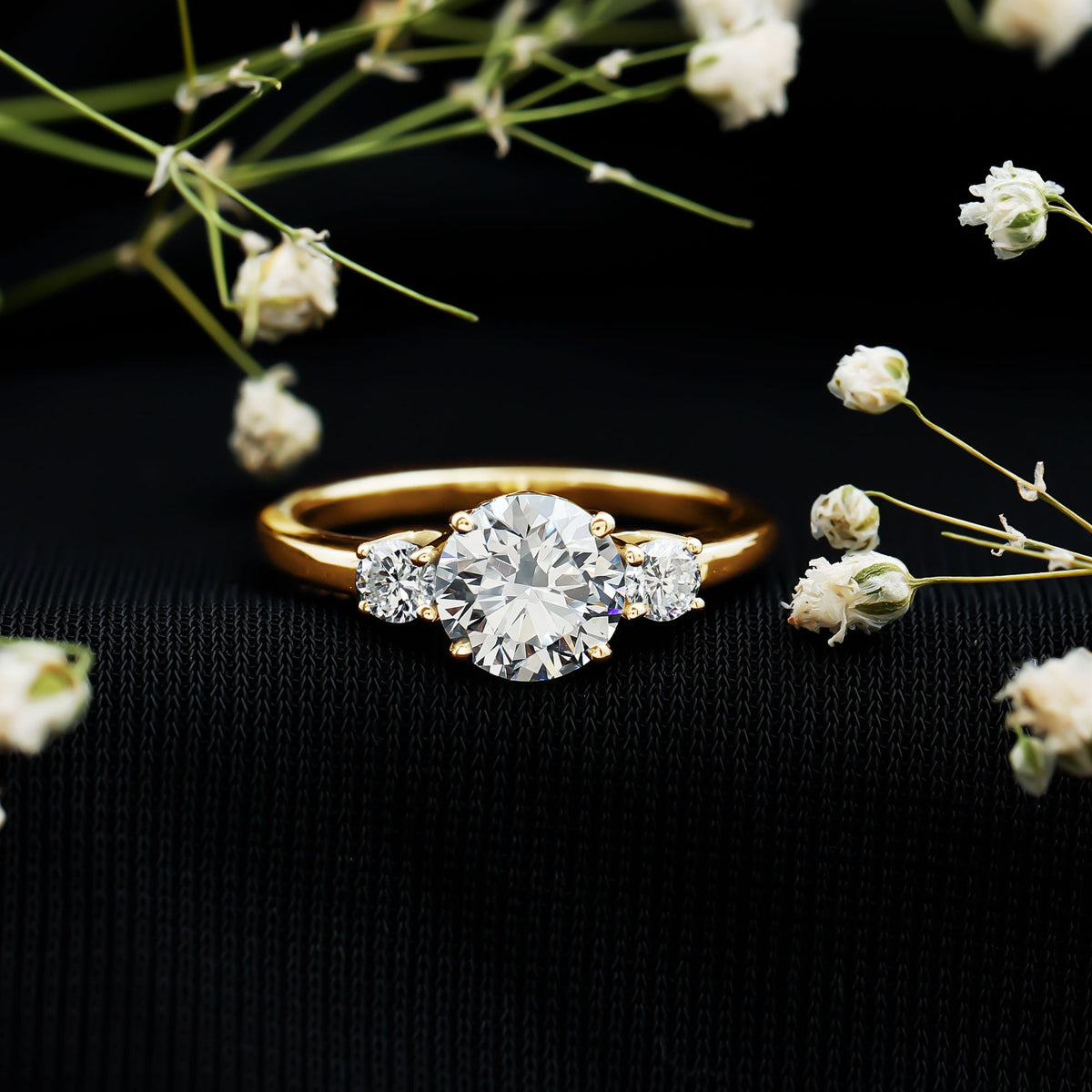 1.2 Carat Lab Grown Diamond 3 Stone Engagement Ring for Women