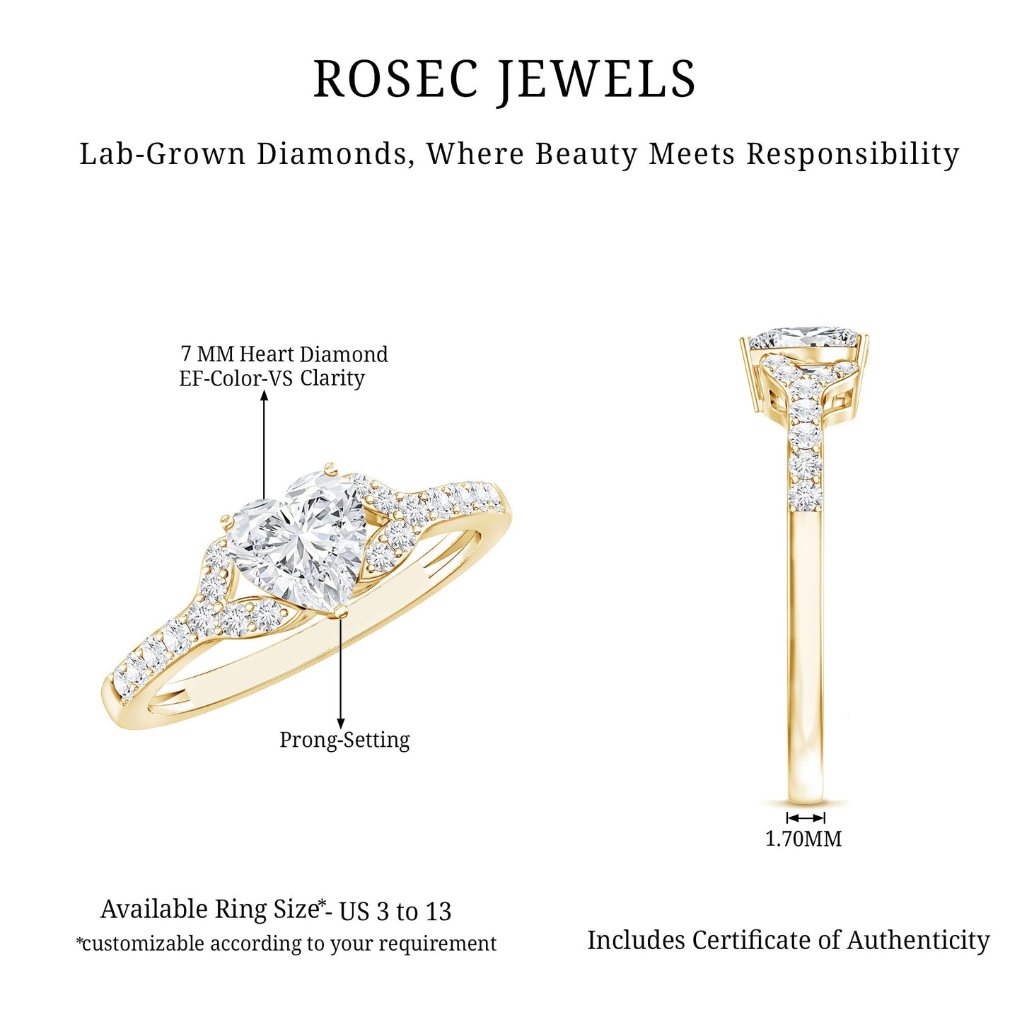 Certified 1.2 Carat Diamond Heart Solitaire Ring For Her