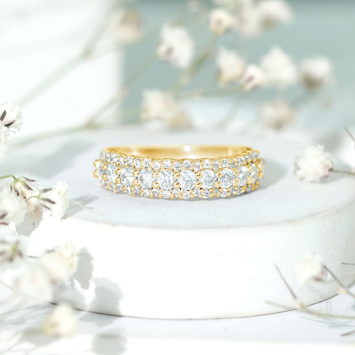 Certified Diamond Half Eternity Anniversary Ring