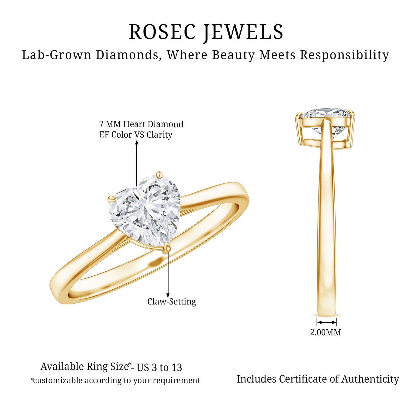 1.2 Carat Diamond Heart Ring For Women