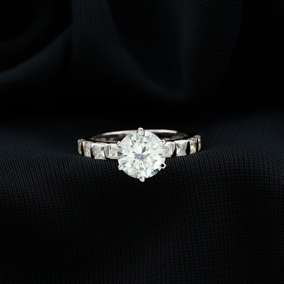 Certified 2 Carat Lab Diamond Round Engagement Ring With 6 Prong
