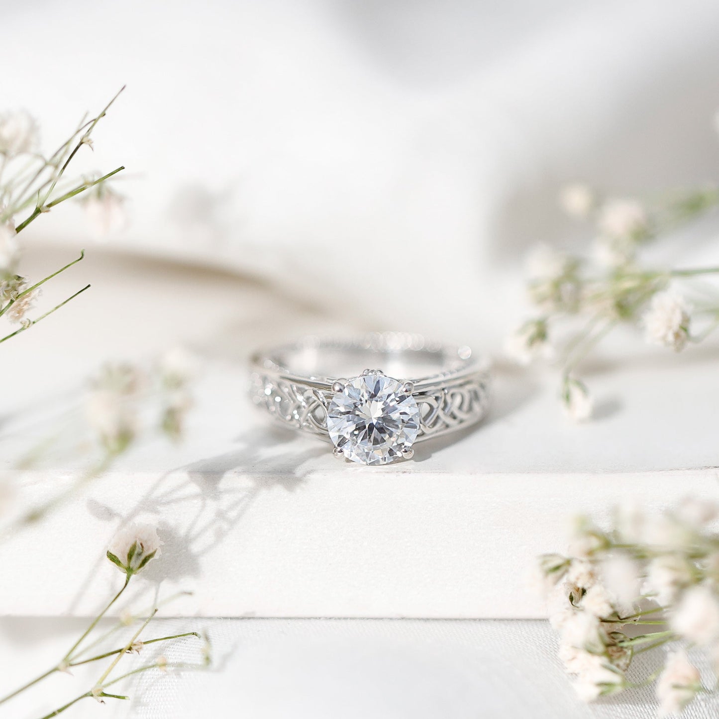 Certified 1.2 Carat Lab Grown Diamond Celtic Design Engagement Ring