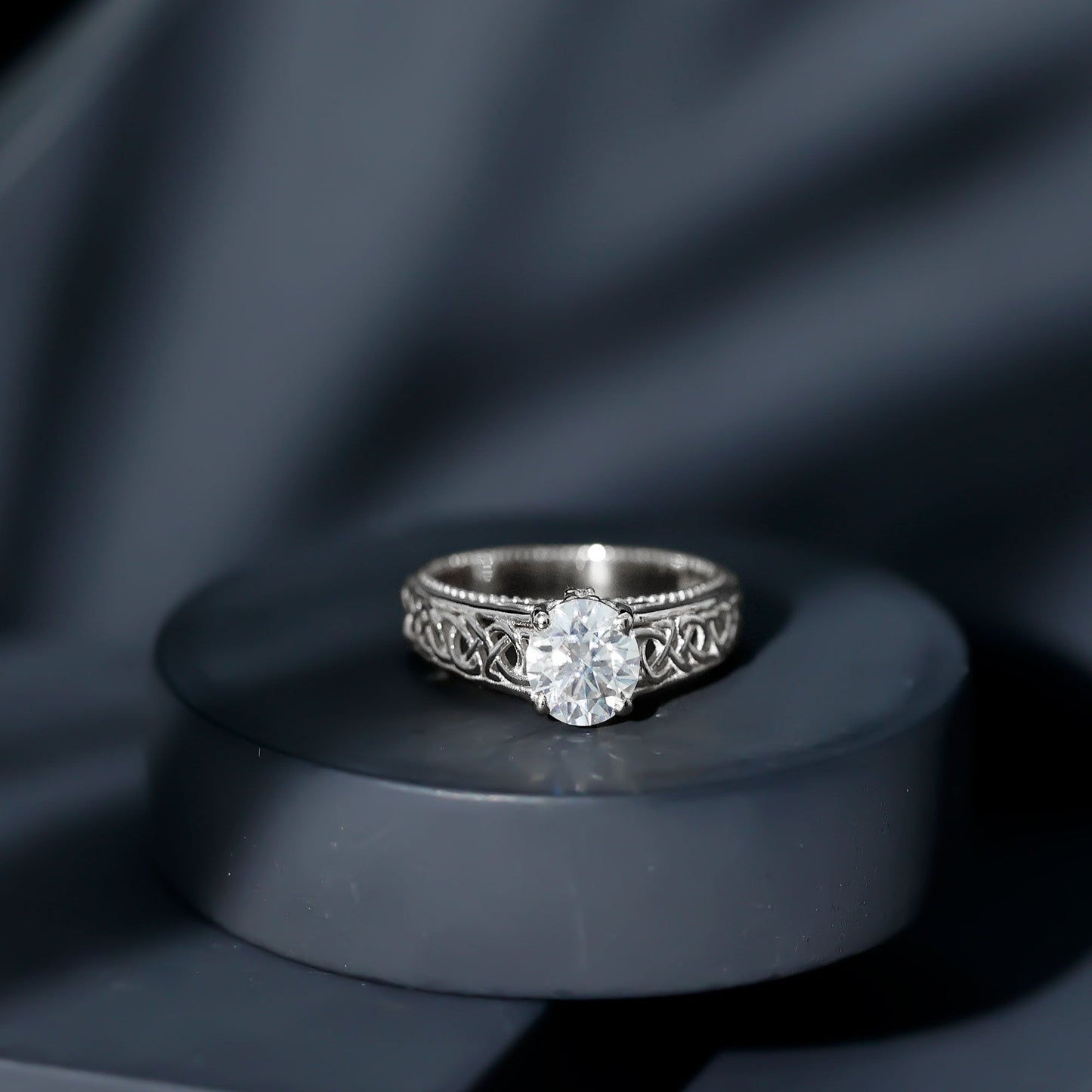 Certified 1.2 Carat Lab Grown Diamond Celtic Design Engagement Ring