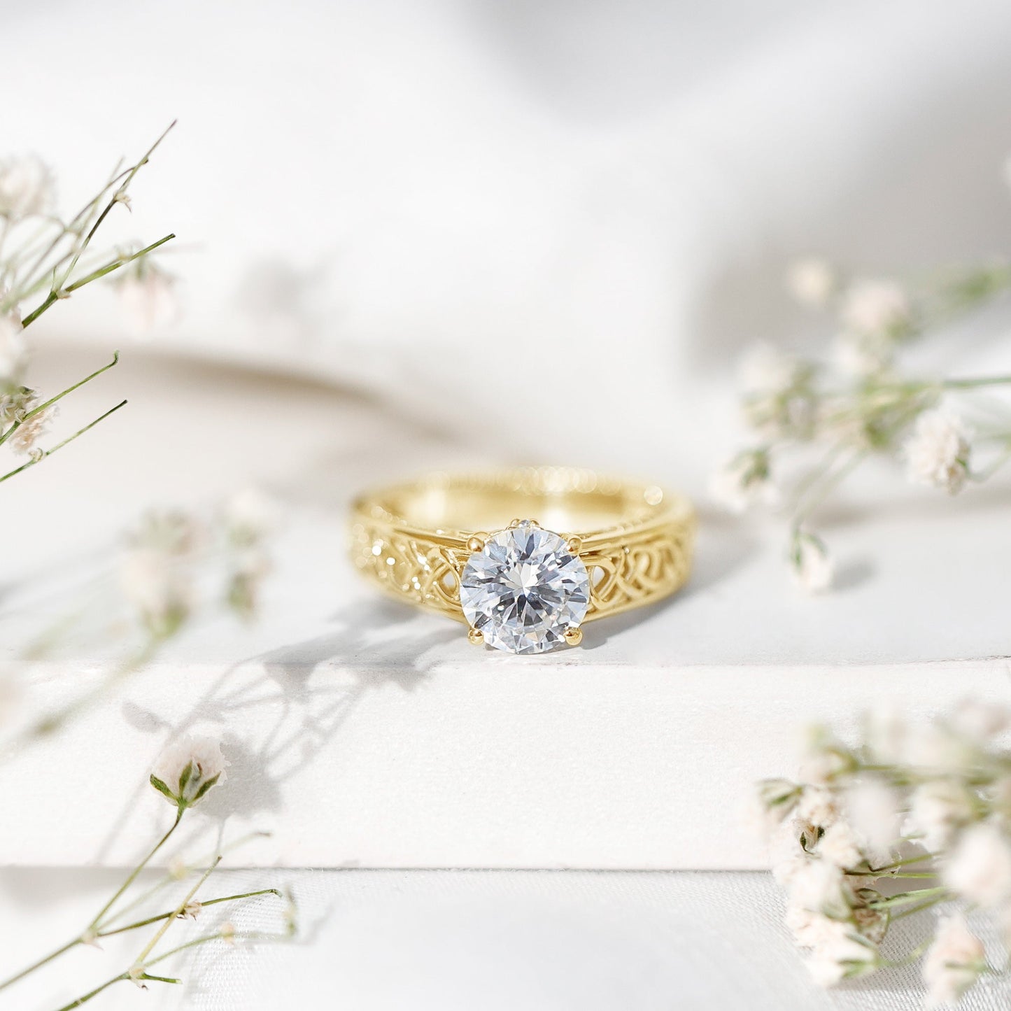 Certified 1.2 Carat Lab Grown Diamond Celtic Design Engagement Ring