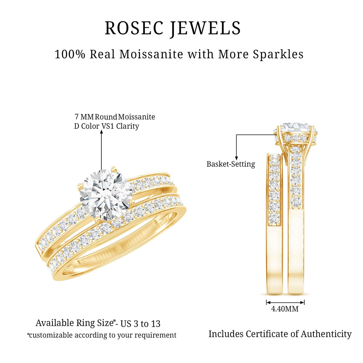 Lab Grown Diamond Wedding and Engagement Ring Set