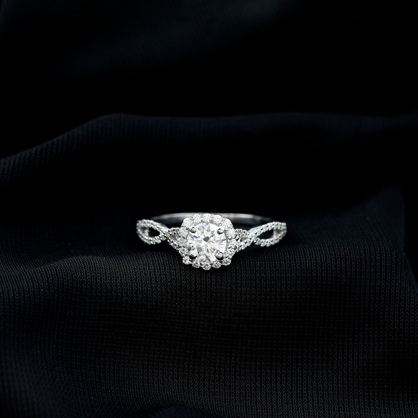 Classic Lab Grown Diamond Criss Cross Engagement Ring