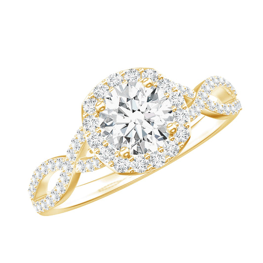 Classic Lab Grown Diamond Criss Cross Engagement Ring