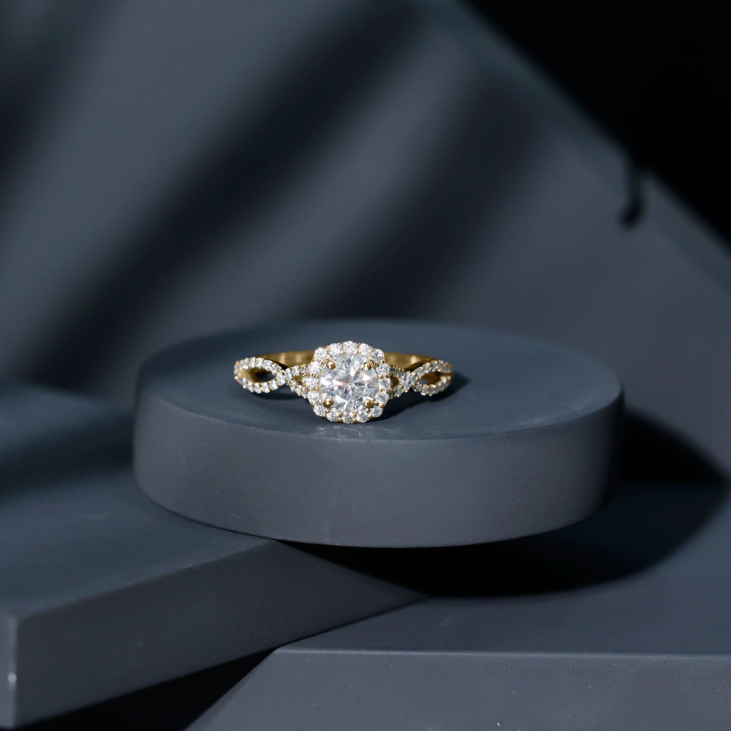 Classic Lab Grown Diamond Criss Cross Engagement Ring
