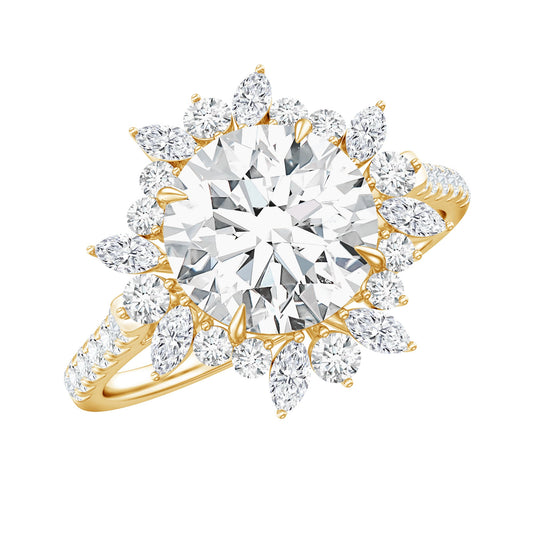 Certified Lab Created Diamond Halo Engagement Ring For Her