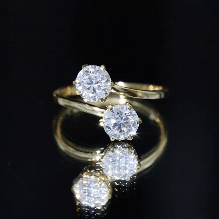 Certified Lab Created Diamond Moi Et Toi Engagement Ring for Women