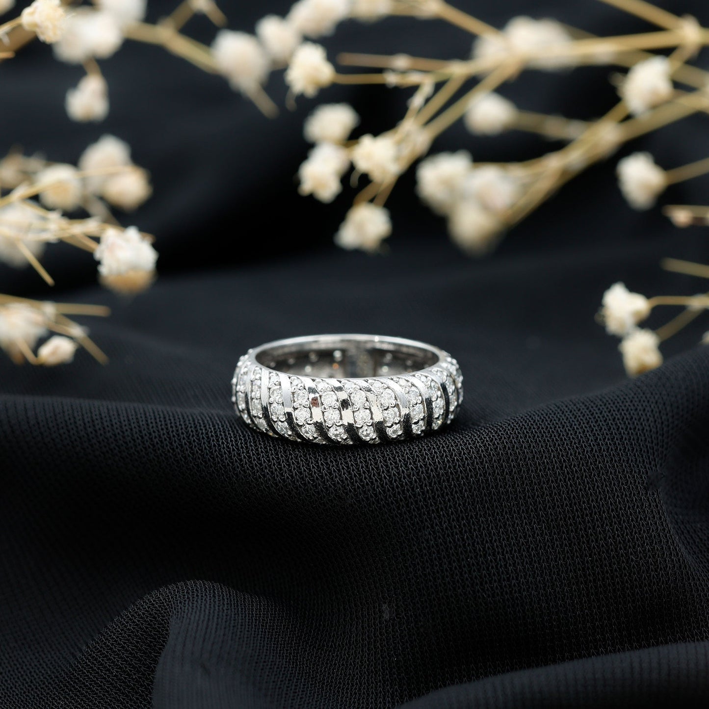 Certified Lab Grown Diamond Wide Wedding Band for Women