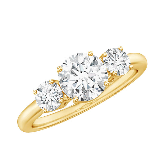 Certified Lab Grown Diamond Three Stone Engagement Ring for Her
