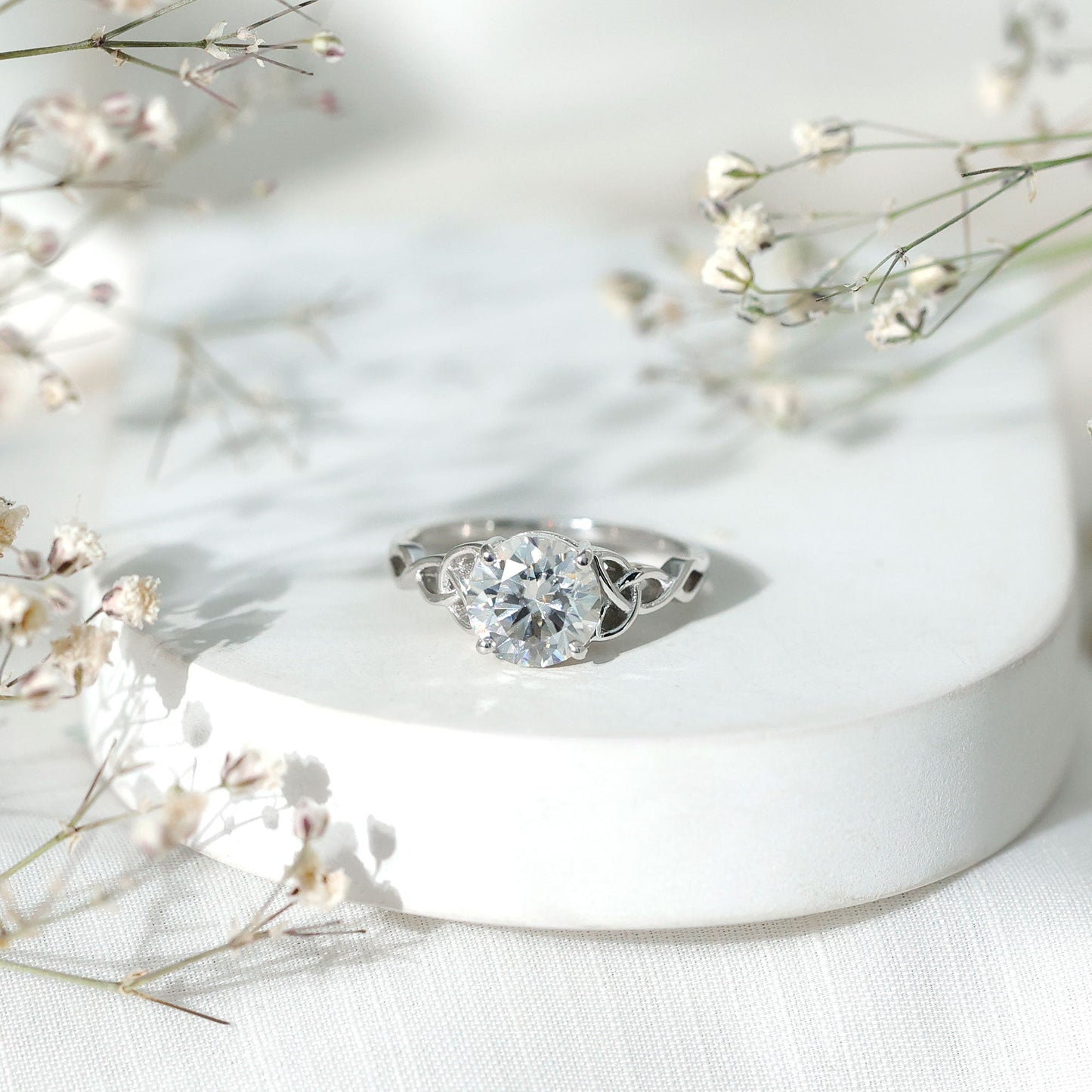 Lab Created 2 Carat Diamond Celtic Knot Engagement Ring