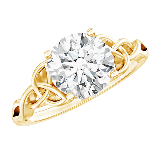 Certified Celtic Knot Lab Grown Diamond Round Engagement Ring