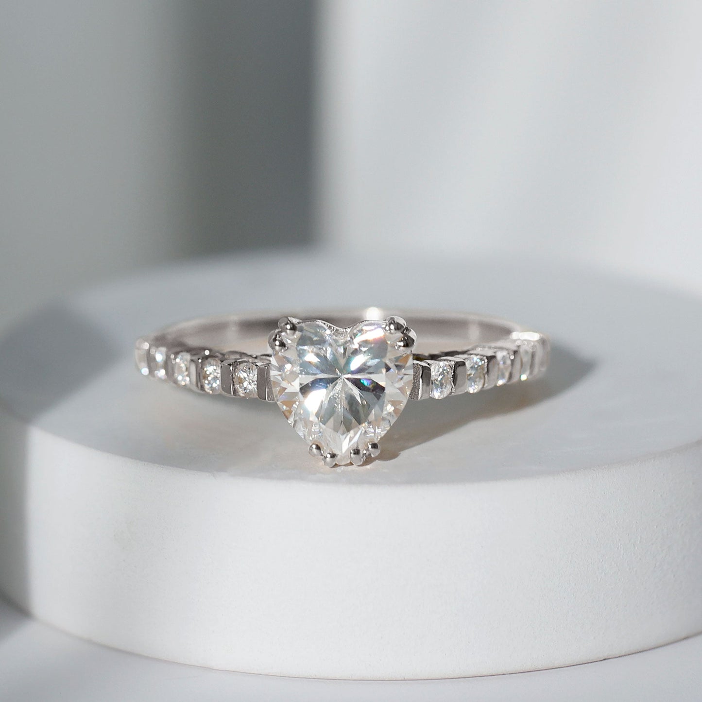 Certified 2 Carat Lab Grown Diamond Heart Engagement Ring for Her