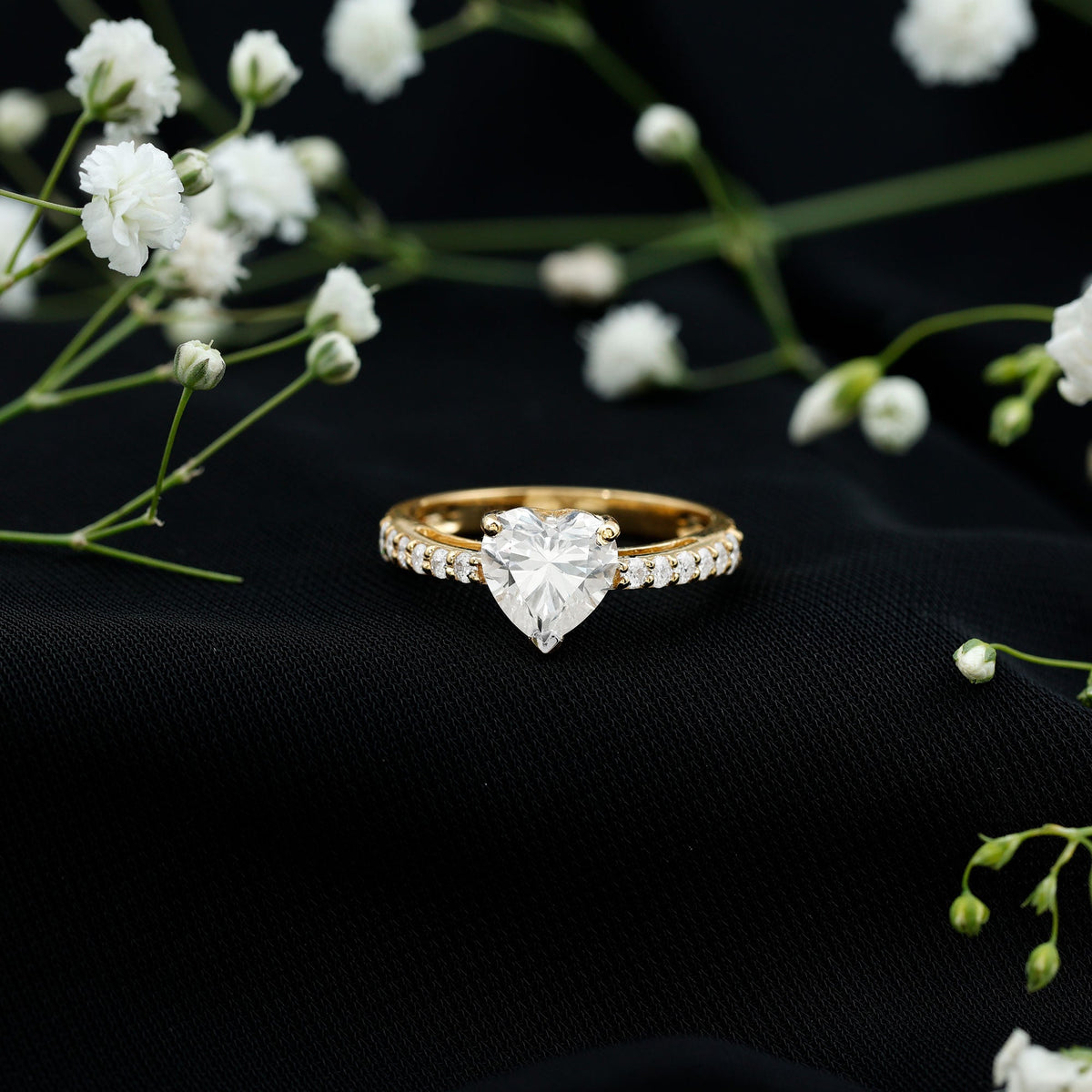 2 Carat Lab Grown Diamond Heart Engagement Ring For Women