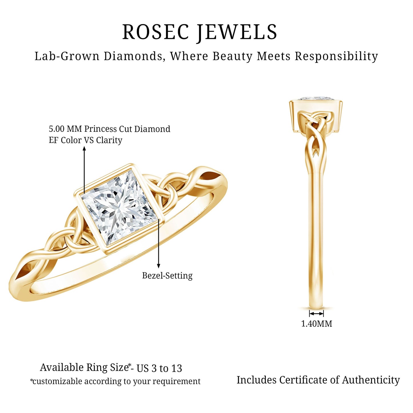 Celtic Knot Inspired Lab Grown Diamond Promise Ring