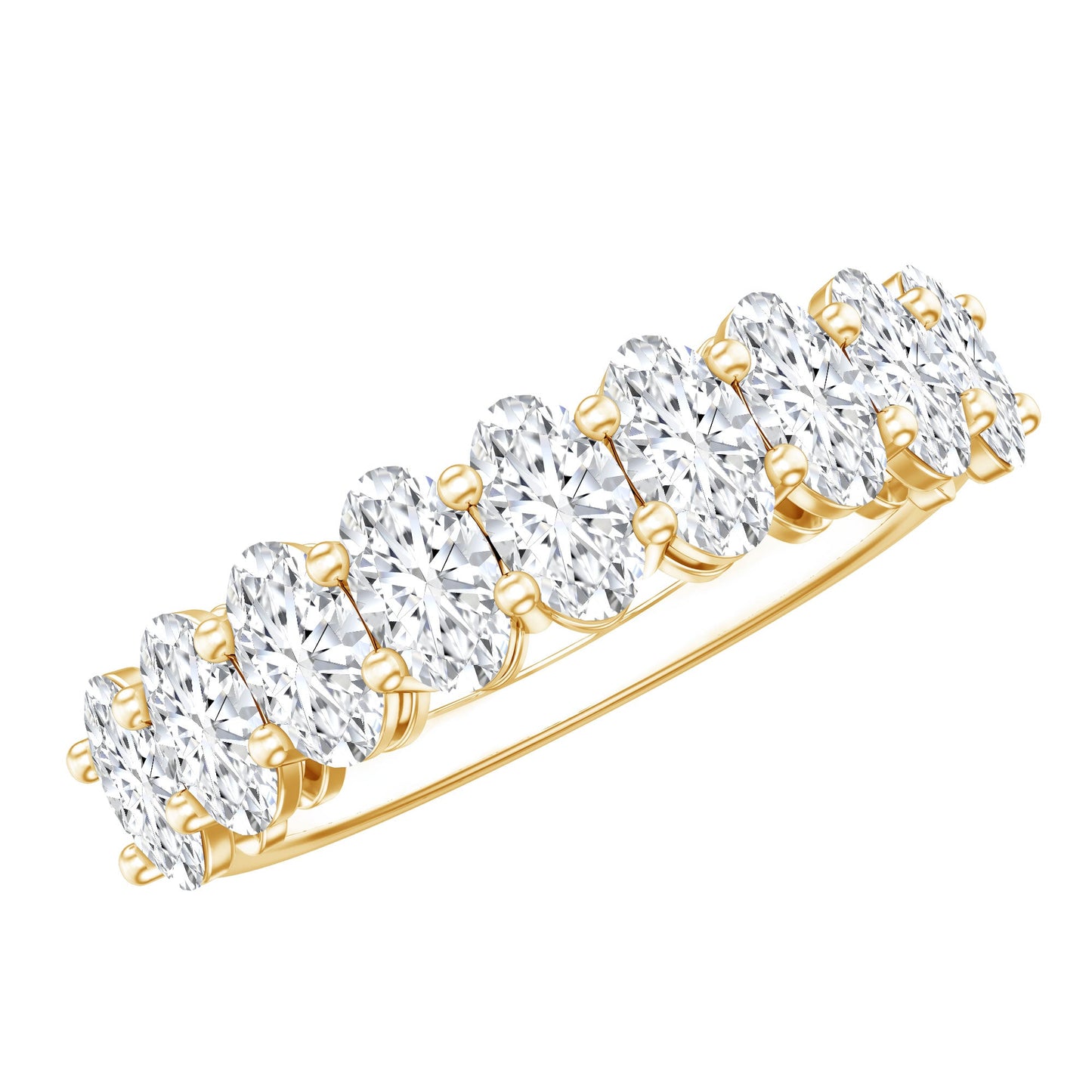 Brilliant Cut Oval Diamond Semi Eternity Ring for Women